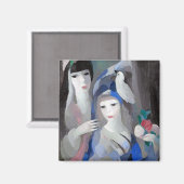 Zwei Dame und Dove, Marie Laurencin Magnet (Vorderseite/Rückseite)