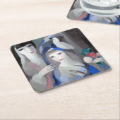 Zwei Dame und Dove, Marie Laurencin Rechteckiger Pappuntersetzer (angewinkelt)