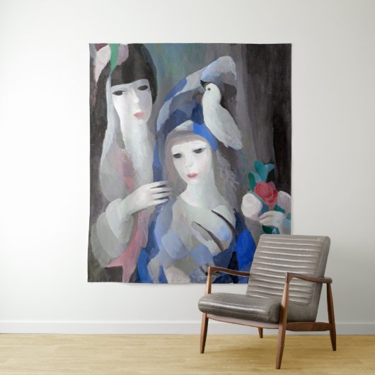 Zwei Dame und Dove, Marie Laurencin Wandteppich (Beispiel)