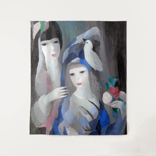 Zwei Dame und Dove, Marie Laurencin Wandteppich (Vorderseite)