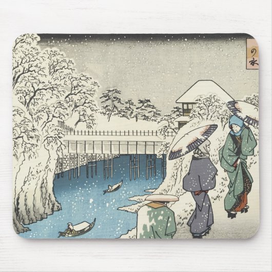 Zwei Damen Conversing, Hiroshige, 1853 Mousepad (Vorne)