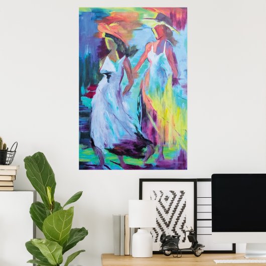 Zwei Damen Gemälde Poster (Heimbüro)