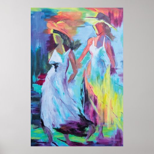 Zwei Damen Gemälde Poster (Vorne)