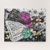 Zwei Damen in Schwarz und Weiß Kleider Mode Puzzle (Horizontal)