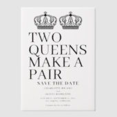 Zwei Damen machen eine Paarschwule Hochzeit, um da Pergament Einladungen (Vorderseite)