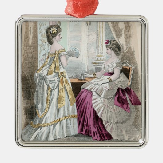 Zwei Damen Ornament Aus Metall (Vorne)