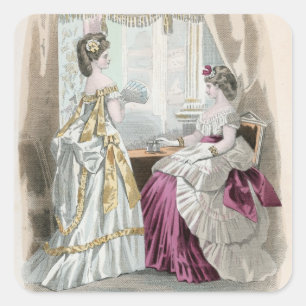 Zwei Damen Quadratischer Aufkleber