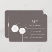 Zwei Dandela Taupe Rustic Wedding RSVP (Vorne/Hinten)