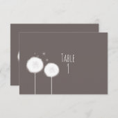 Zwei Dandela Taupe Rustikale Tischnummer Card (Vorne/Hinten)