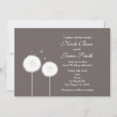 Zwei Dandelions Taupe Rustikale Hochzeitseinladung Einladung (Vorderseite)
