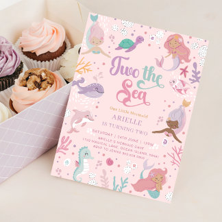 Zwei das Meer zum Geburtstag Einladung. Editable M Einladung