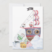 Zwei das Seeräuberschiff Mermaid 2. Geburtstag Par Dankeskarte (Rückseite)