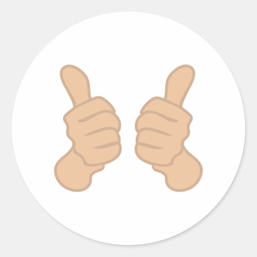 Zwei Daumen hoch Runder Aufkleber (Vorderseite)