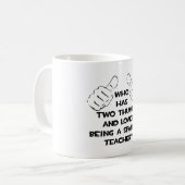 Zwei Daumen .. Spanischlehrerin Kaffeetasse (Vorderseite Links)