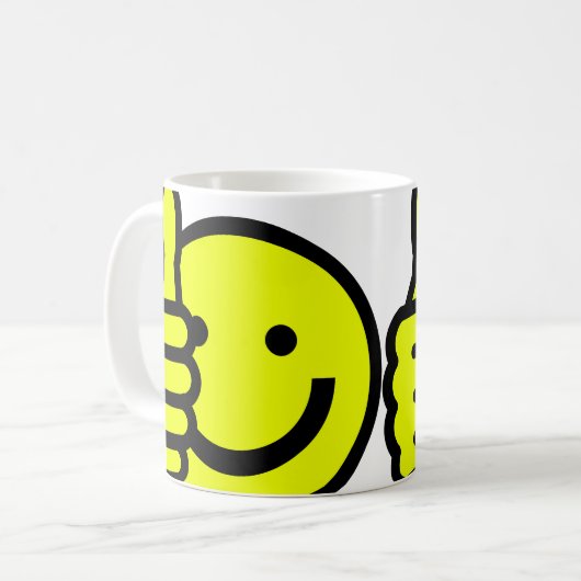 Zwei Daumen Up Tasse (Vorderseite Links)