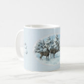 Zwei Deers und ein Snowman iPad Air Cover Kaffeetasse (Vorderseite Links)