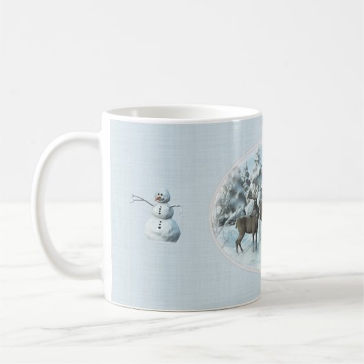 Zwei Deers und ein Snowman iPad Air Cover Kaffeetasse (Links)