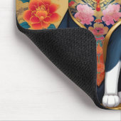 Zwei dekorative Blumenkatzen Mousepad (Ecke)
