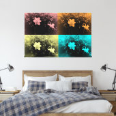 Zwei delikate Blume in Rosa, Blau, Gelb, Marsal Leinwanddruck (Insitu (Schlafzimmer))
