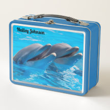 Zwei Delphine in blauem Wasser