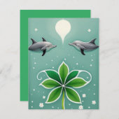 Zwei Delphine schwimmen Mitteilungskarte (Vorne/Hinten)