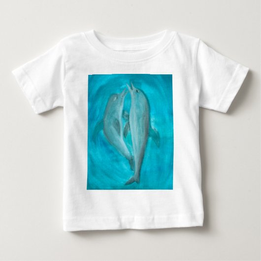 Zwei Delphine spielen frei und wild im Ozean Baby T-shirt (Vorderseite)