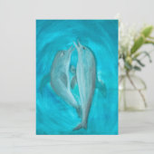 Zwei Delphine spielen frei und wild im Ozean Einladung (Stehend Vorderseite)