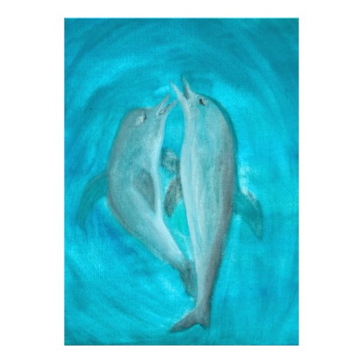 Zwei Delphine spielen frei und wild im Ozean Fotodruck (Vorne)