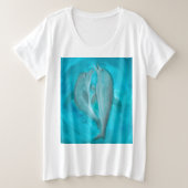 Zwei Delphine spielen frei und wild im Ozean Große Größe T-Shirt (Design vorne)