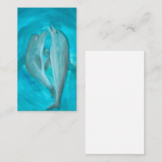 Zwei Delphine spielen frei und wild im Ozean Mitteilungskarte (Vorne/Hinten)