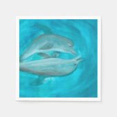 Zwei Delphine spielen frei und wild im Ozean Serviette (Vorderseite)