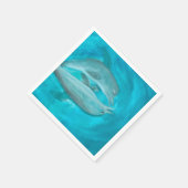 Zwei Delphine spielen frei und wild im Ozean Serviette (Ecke)