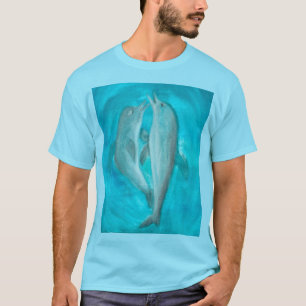 Zwei Delphine spielen frei und wild im Ozean T-Shirt