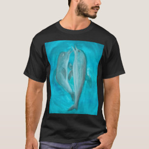 Zwei Delphine spielen frei und wild im Ozean T-Shirt
