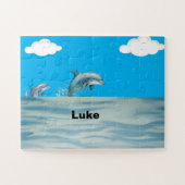 Zwei Delphine spielen Puzzle (Horizontal)