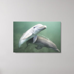 Zwei Delphine Unterwasser Leinwanddruck