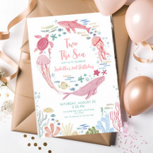 Zwei dem Meer Wal Rosa 2. Geburtstag