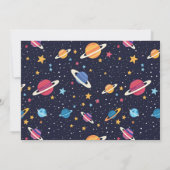 Zwei der 2. Geburtstage des Fotos Weltraum Einladung (Rückseite)