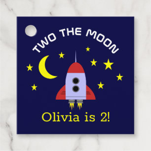 Zwei der 2. Geburtstagsrocketsterne des Mondes Geschenkanhänger