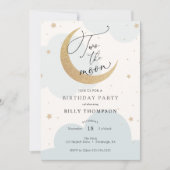 Zwei der Blauen Monde zum zweiten Geburtstag Einladung (Vorderseite)