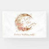 Zwei der blumengeschmückten Mond-Geburtstagsparty Banner (Horizontal)
