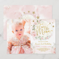 Zwei der blush Pink Blume 2. Geburtstagskarte