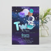 Zwei der Galaxien des Mondes im Weltraum Einladung (Stehend Vorderseite)