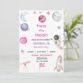 Zwei der Geburtstage des Mond-Mädchens Einladung (Stehend Vorderseite)