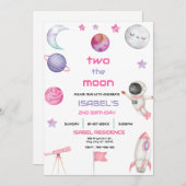 Zwei der Geburtstage des Mond-Mädchens Einladung (Vorne/Hinten)