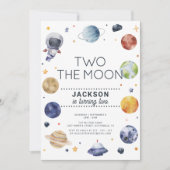 Zwei der modernen Galaxien am 2. Geburtstag Einladung (Vorderseite)