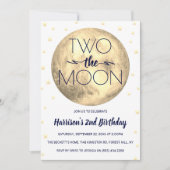 Zwei der Mond 2. Geburtstag Einladung (Vorderseite)