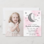 Zwei der Mond 2. Geburtstag Einladung (Vorderseite)