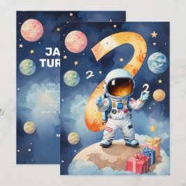 Zwei der Mond 2. Geburtstags-Party Einladung