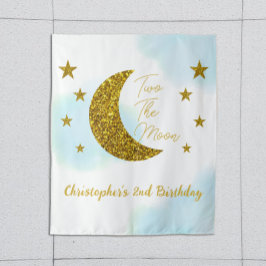 Zwei der Mond-2. Geburtstagskleppchen Wandteppich